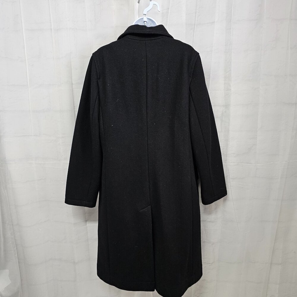 Vintage J. Crew Black Pea Car Coat Wool Blend Preppy Military Winter M - Picture 9 of 15